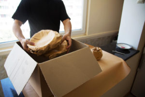 man packing